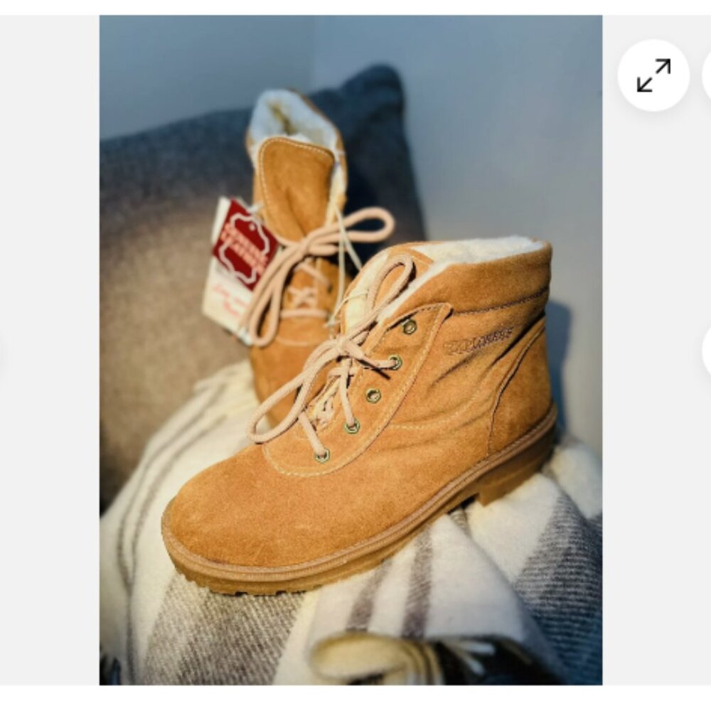 Vintage Explorers Leather Lug Sole Mens Tan Lace Up Suede Winter Chukka Boots 10